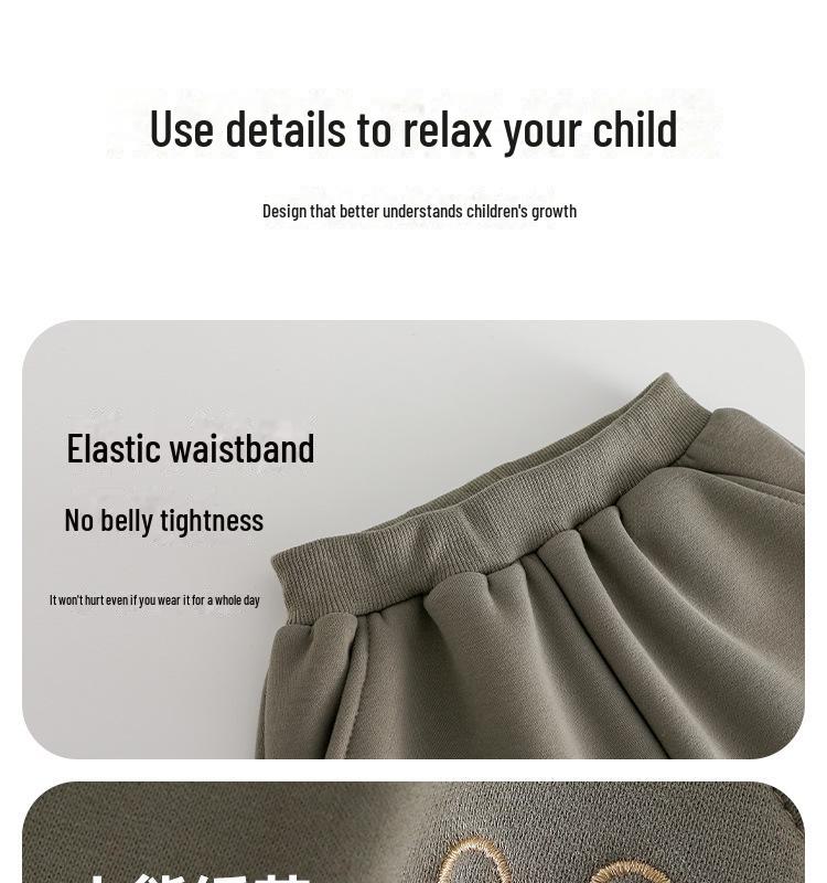 Cotton Hall Kids' Plus Velvet Winter Pants, Autumn/Winter Sports Pants for Boys and Girls