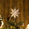 Christmas Tree Topper Star Warm White Holiday Light LED Lighted Star Topper Easy Installation Xmas Decoration for Indoor Trees