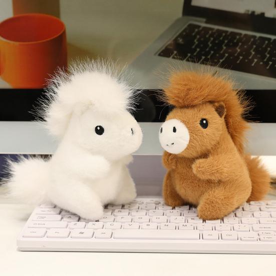 Horse Plush Doll Fat Mini Stuffed Animal Toy Cute Horse Plushie Soft Realistic Horse Ornament Kids Birthday Gifts
