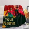 1PC Custom Name CR7 Patterned Flannel Blanket Suitable For All Seasons for Home Decor Warmth and Comfort Gifts Holiday Present -HE112