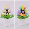 Mini Artificial Easter Eggs Potted Colorful Painted Foam Egg Ornament  Holiday Festival Ornaments