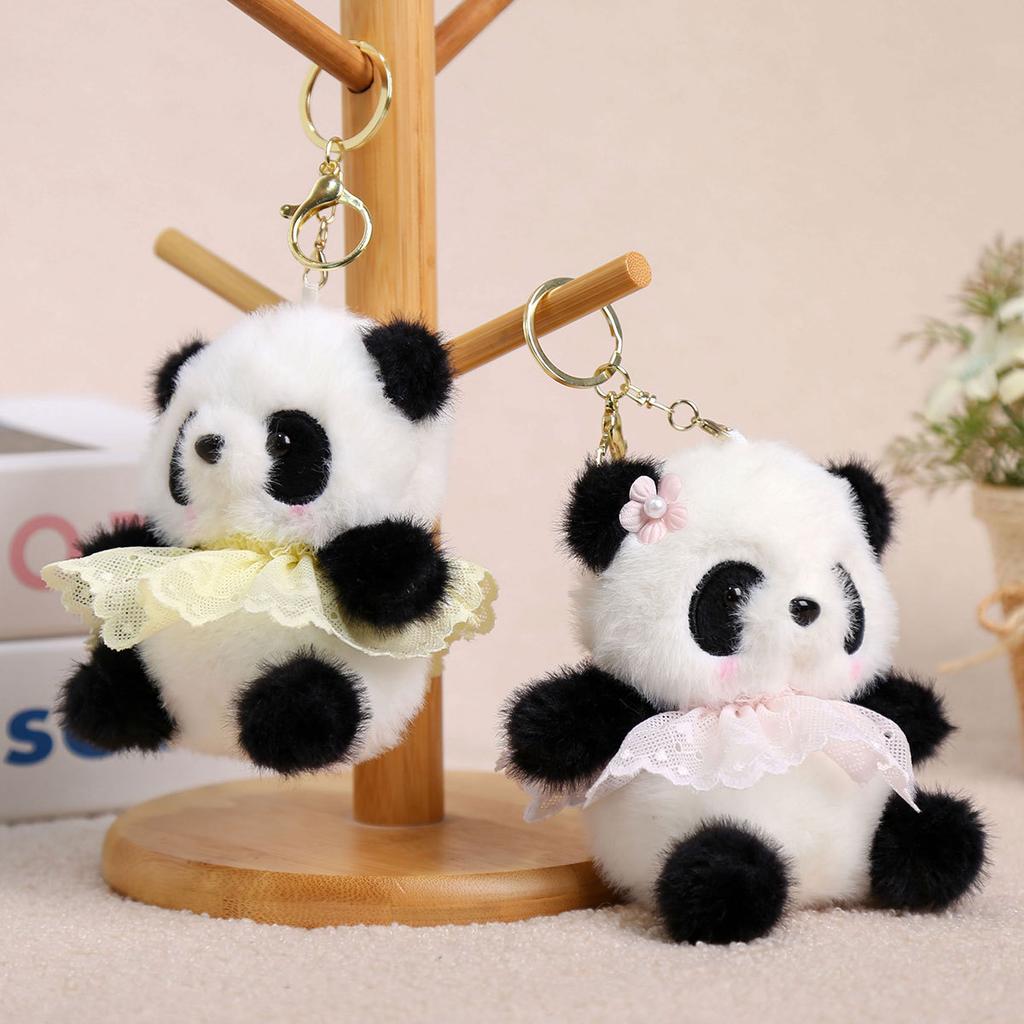 Cute Panda Fairy Doll Pendant Keychain Small Doll Plush Toy Girls Bag Pendant Doll