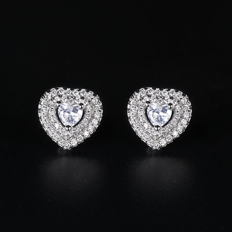 925 Silver Women Hoop Earrings Fashion Pendientes Gift for Female Girl Sparkling Pave CZ U Heart Shape Star Moon Earring E1258