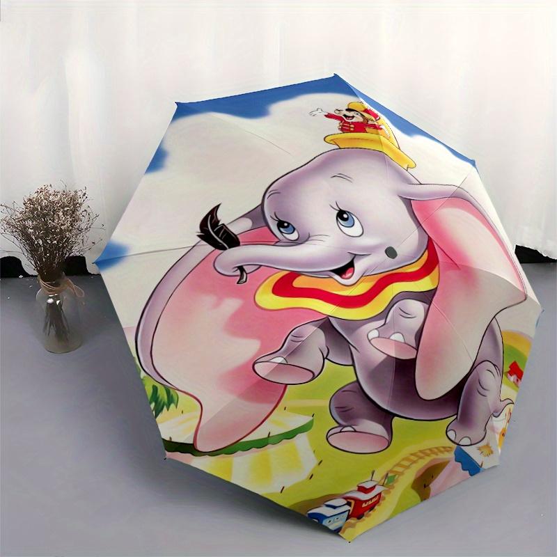 Автоматический складной зонт-трость Dumbo Elephant, Мультяшный дизайн, Милый мультяшный рисунок, Портативный уличный зонт, Идеальный, Праздничный подарок для Disney f
