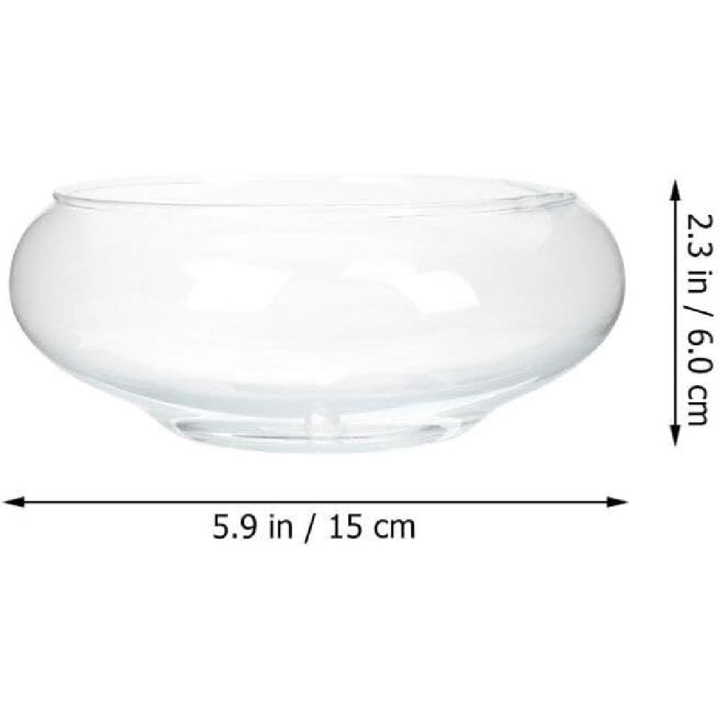 VOSAREA Glass Vase Bowl Glass Bubble Bowl Terrarium Succulent Planter Air Plants Hydroponic Display Floating Candles Clear Bubble Bowl Fish Bowl