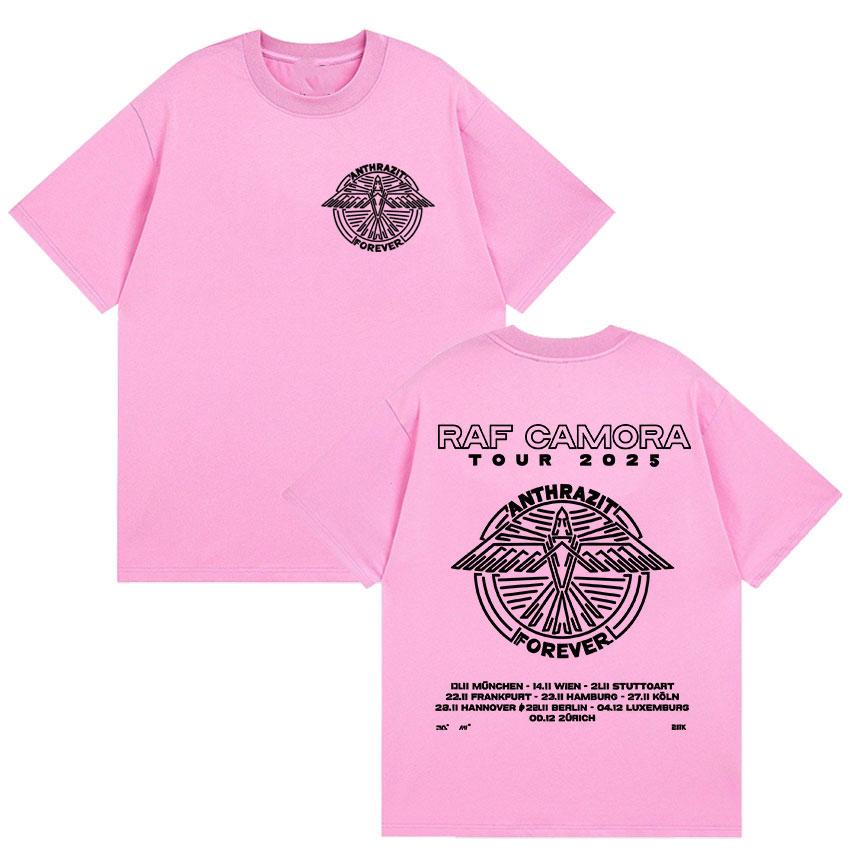 Мерч тура рэпера Raf Camora 2025 Мужская хип-хоп футболка оверсайз из хлопка Футболки в ретро-стиле Готическая модная футболка Уличная одежда