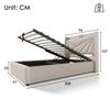 Lit simple - MUVOE - 90x200 - Rembourré - Tête de lit avec USB-C - Rangement intégré