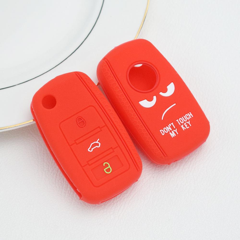 Силиконовый чехол для ключей с 3 кнопками, полная защита, чехол для ключей для VW Volkswagen Polo Tiguan Passat Golf Jetta Lavida Skoda Octavia