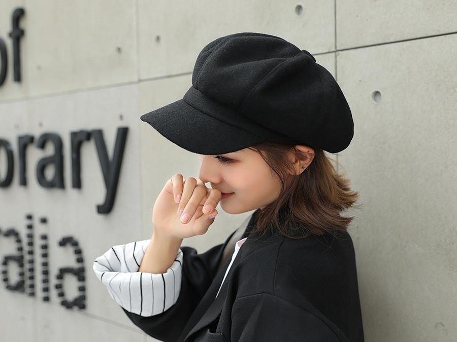 Vintage Style Wool Beret Hat For Women With Sun Protection For Autumn Winter Fashion