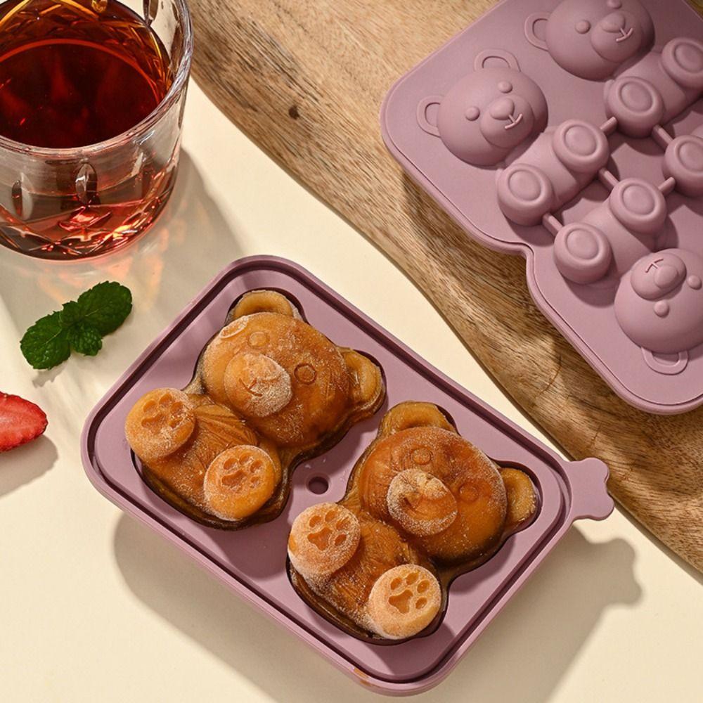 Силиконовая форма для кубиков льда в виде медведя, пищевая коробка для кубиков льда, форма для кубиков льда для виски, лето