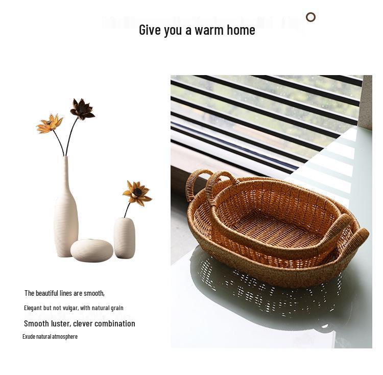 Корзина для фруктов и закусок из имитации ротанга - Универсальная для использования в гостиной, кухне и на пикнике.