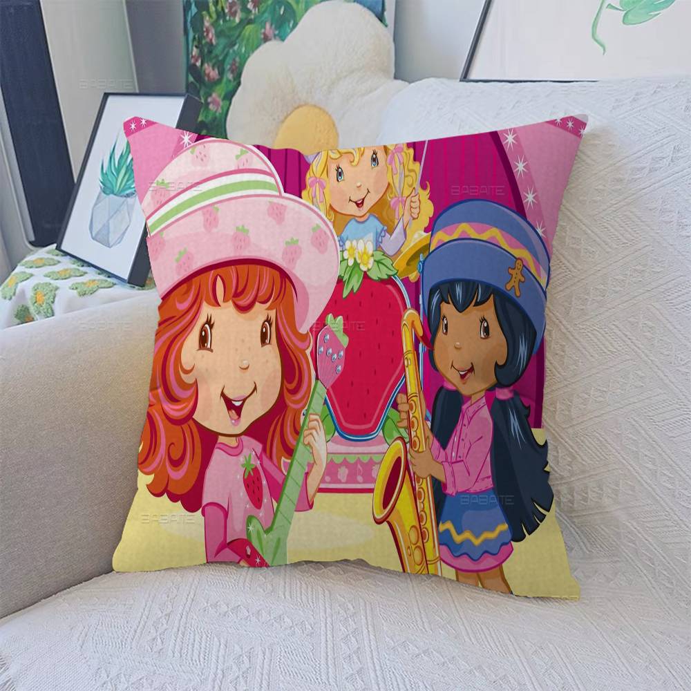 S-Strawberry Cartoon S-Shortcake Girl Pillow Gift Home Office Decoration Pillow Bedroom Sofa Car Cushion Coverpillow Case