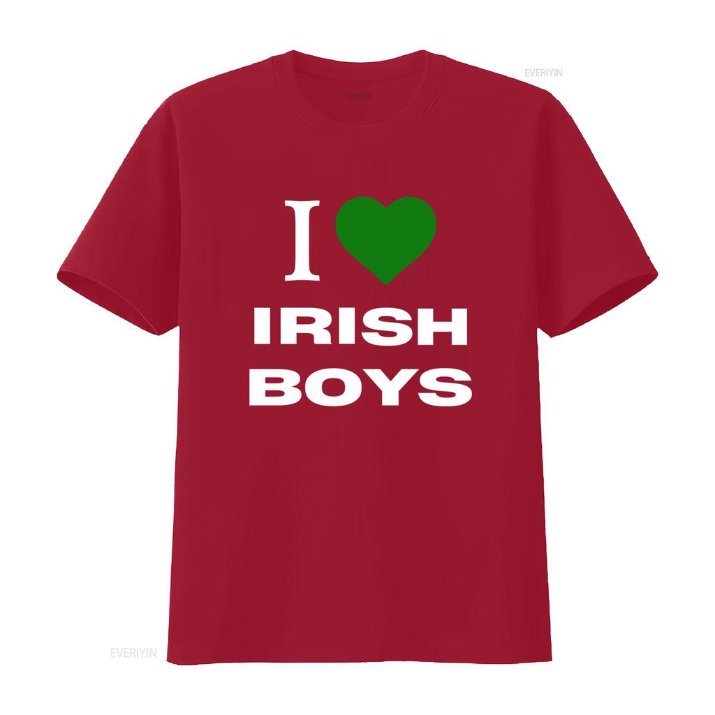 Футболка I Heart Irish Boys Любовь Модная Y2K День Святого Патрика Счастливый Слоганом винтаж Стиранная Мягкая Слегка Повседневная дизайнерская одежда