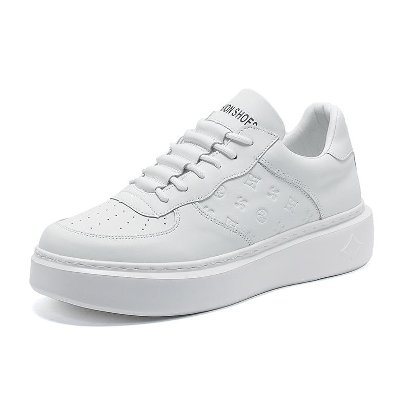 Маленькие белые туфли мужские платформа осень новая ниша увеличивающие рост мужские туфли кожаные универсальные модные туфли Вэньчжоу в наличии прямая трансляция