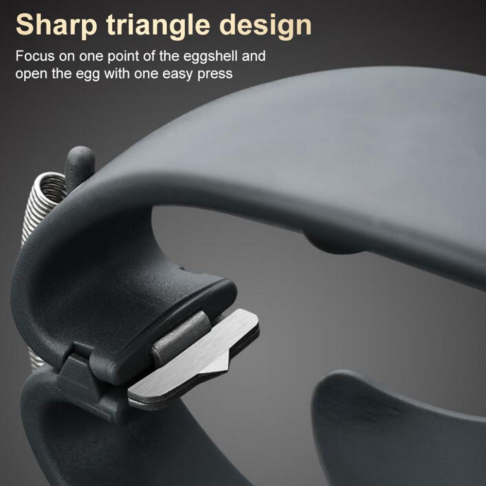 Black Egg Opener Stainless Steel Egg Cracker Durable Eggshell Cutter Home Cooking Baking