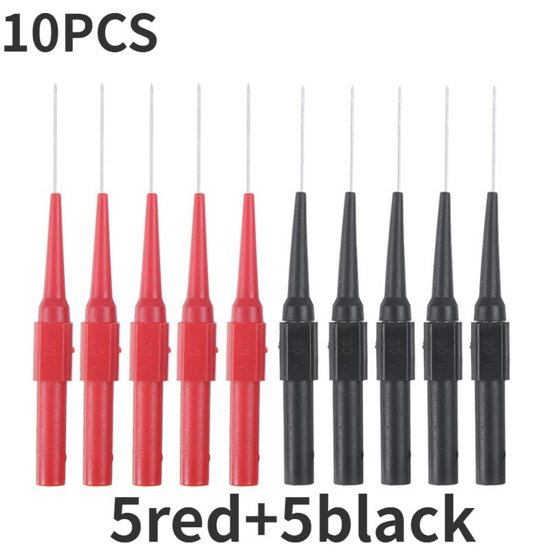10 шт. 30 В автомобильные щупы диагностические инструменты мультиметр тестовые провода удлинители задняя прокалывающая игла наконечники щупы автомобильный комплект машина 0,7 мм