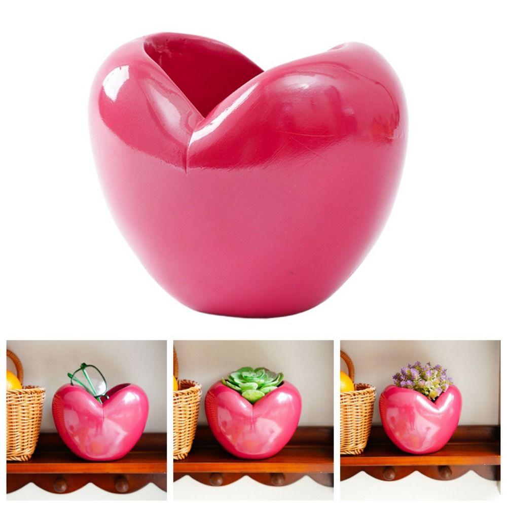 Lovely Heart Shaped Pen Holder 3D Desktop Storage Box Kawaii Pen Storage Bucket Countertop