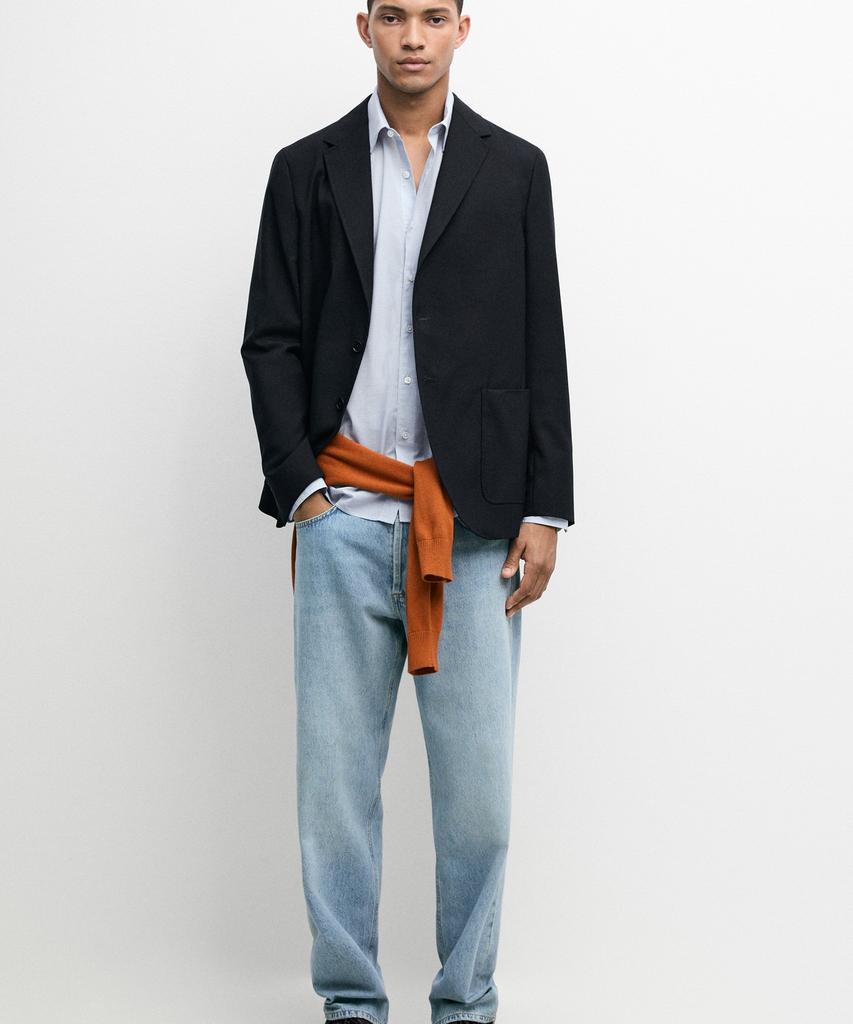 Massimo Dutti Cool Wool Textured Blazer