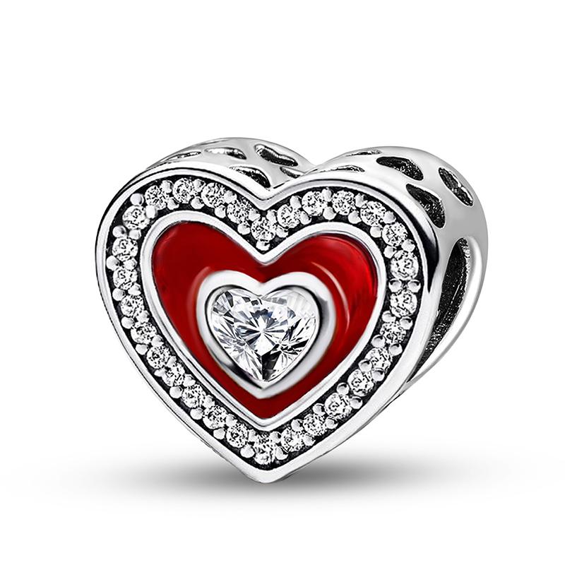 Copper Starry Red Love Heart Sunflower Charms Bead Fit Diy Bracelet Bangle Making Gift Of High Quality Jewelry