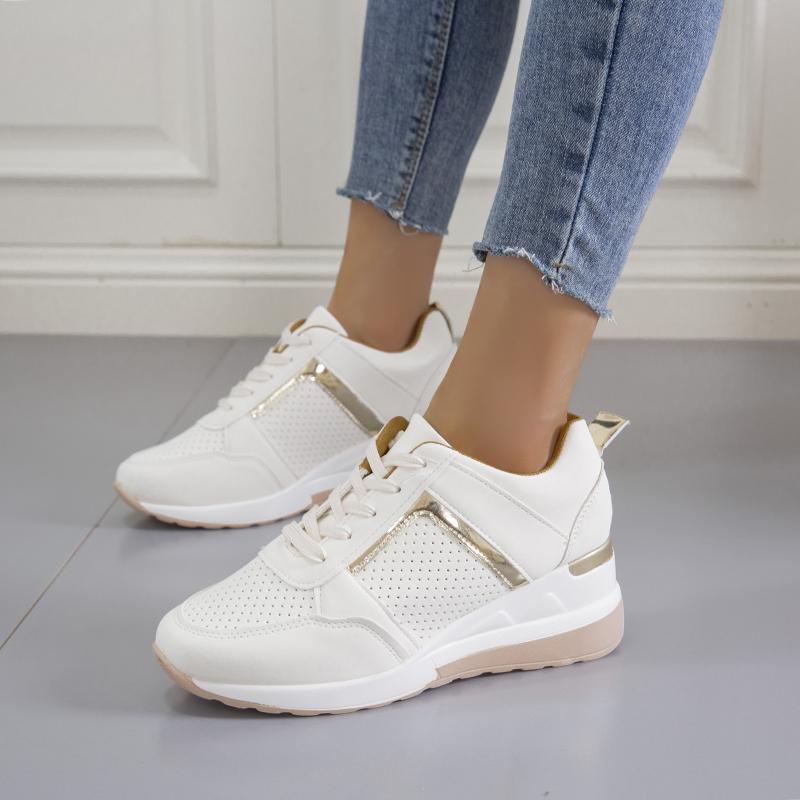 Fashion New Women Wedges Sneakers Lace-Up Breathable Sports Shoes Casual Platform Female Footwear Ladies Vulcanized Shoes Sneakers Women