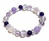 Natural Stone Power Stone Bracelet Lavender Rose Quartz Aura Amethyst Natural Crystal Love Inner Circumference [Malline Marine] Luck/Healing Approx.