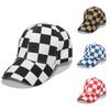 Men Women Hat Checkerboard Plaid Pattern Adjustable Low Profile Sunscreen Baseball Cap