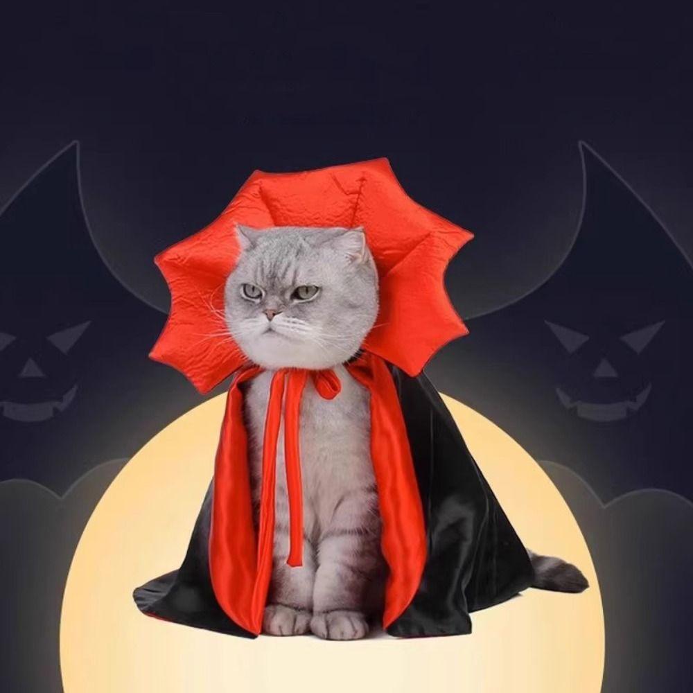 Stand-collar Halloween Pet Costume Comfortable Kitten Puppy Dress Cat Cosplay Cloak  Animal