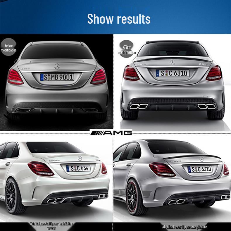 Mercedes-Benz C-Class W205 Квадратная черная карбоновая насадка на глушитель
