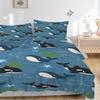 3pcs Animal-themed Whale Ocean Soft and Comfortable Breathability, Bedding Set, Machine Washable, Suitable for All Seasons166