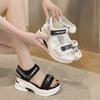 Sports Sandals for Women Summer Fish Mouth Wedge Muffin Platform Daddy High Heels To Increase Women's Shoes