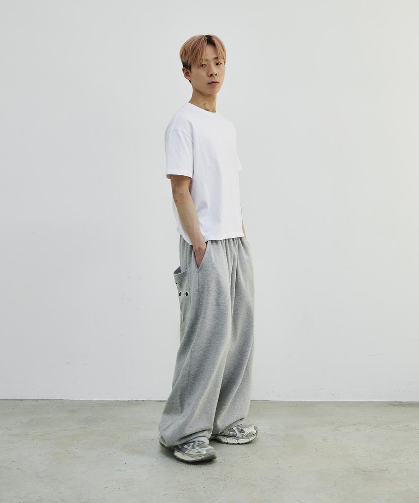 SCALLYWAG Summer Mega Wide Eyelet Training Pants [Grey]