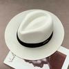 Unisex Panama Straw Sun Hat with Wide Brim, UV Protection, and Adjustable Fit