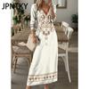 JPNTKY Women's Fashion Autumn Winter Long Sleeve V-Neck Casual Dresses