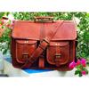 Goat Leather Messenger Briefcase Genuine Men's Vintage Brown New Shoulder Bag