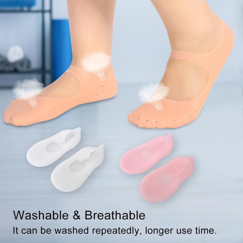 1 Pair Silicone Socks Foot Anti-cracking Protector Foot Care Tool Prevention Socks