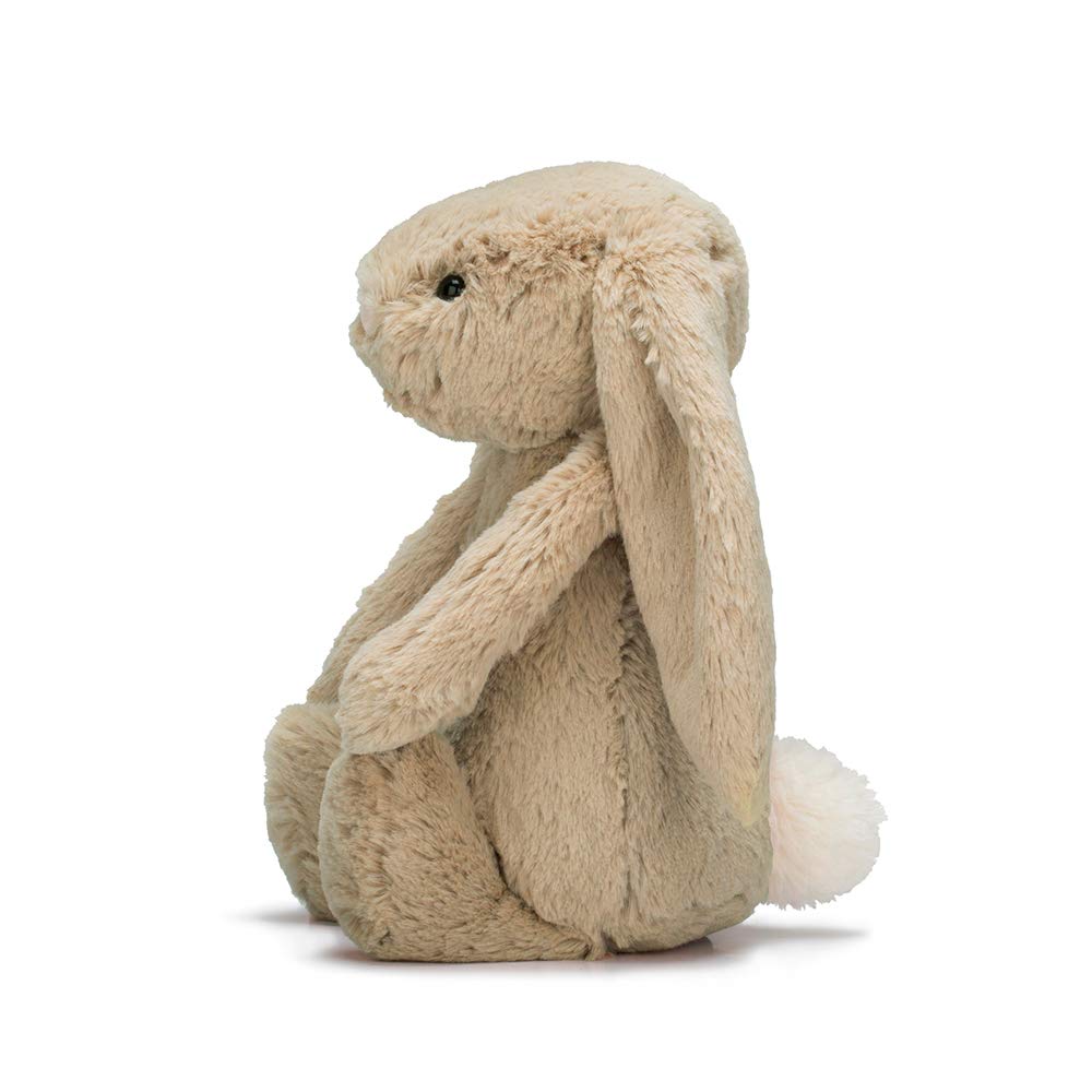 Мягкая игрушка Jellycat Bashful Bunny M, сидящая, бежевая, Кролик, 20 см,