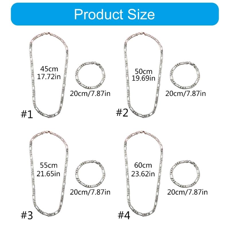 Fashionable Chain Necklace Metal Jewelry Set Metal Necklace Set Chain Link Party Accessories Chain Jewelry Metal Texture