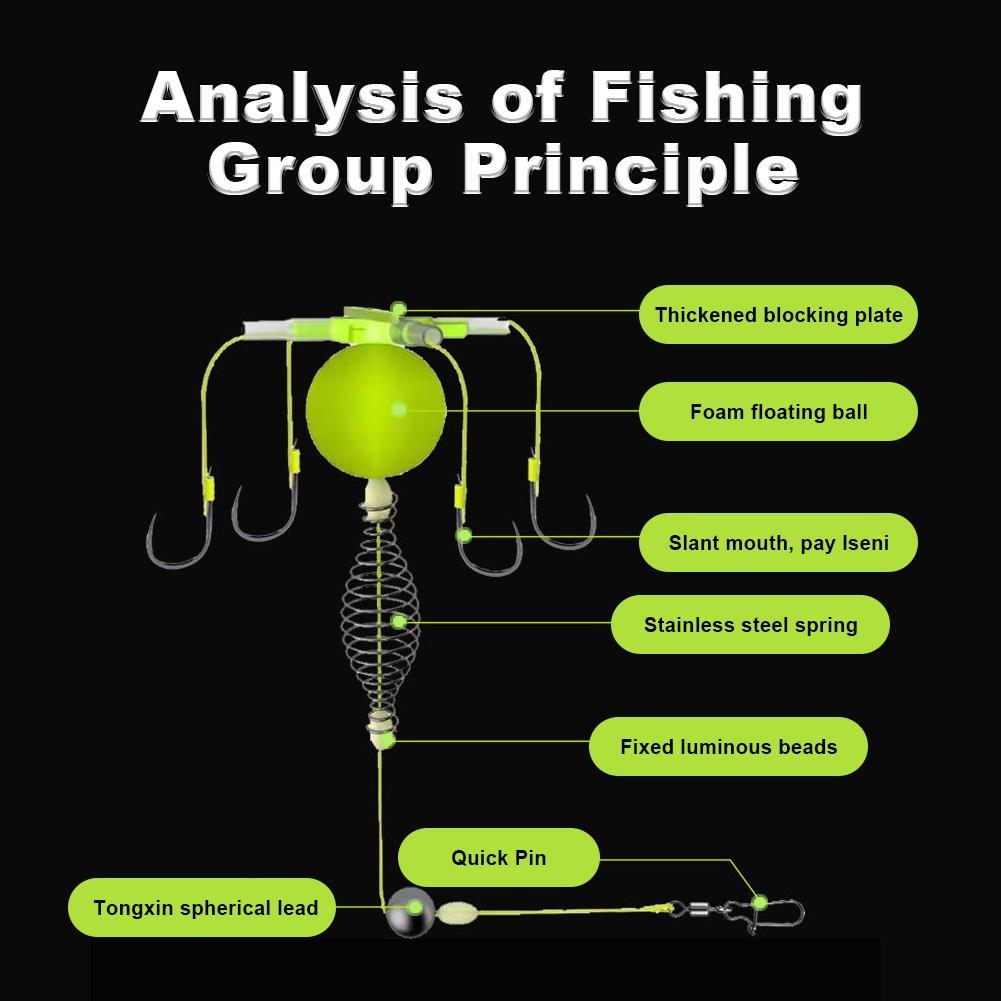 Trap Fishing Hook String Hook Fishing Bait Cage Fishing Set Line Group Feeder Sinker Float Anti Winding Fishing Spring Bait Cage