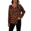 Bahor va Kuz Ayollar Bluzkalari Toplar Uzun Qo'lli Leopard Dizaynli Ko'ylak