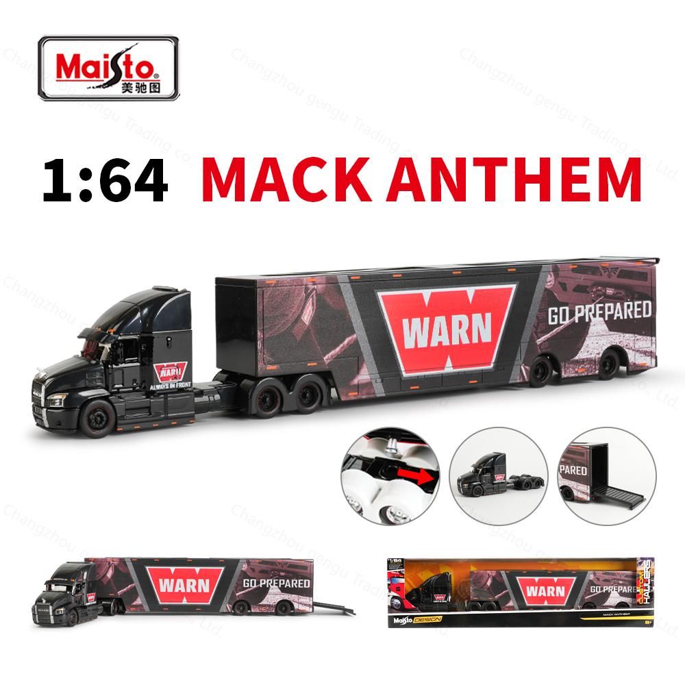 Maisto 1:64 Mack Anthem Trailer Haulers Container Static Die Cast Vehicles Collectible Hobbies Model Car Toys
