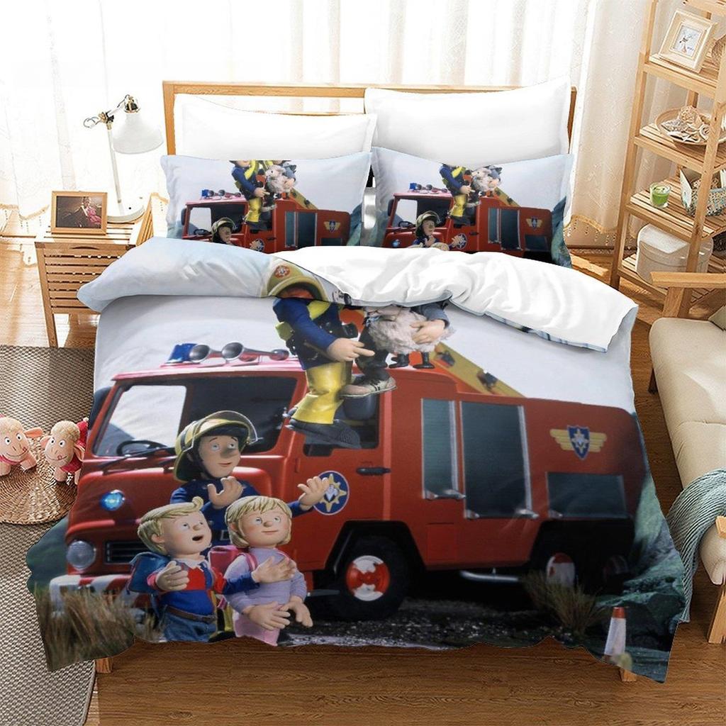 3D Printing Anime With Bed Linen Fireman Sam Bedding Collection Single Twin Full Queen King Size Bed Collection Adult Kid Bedroom Duvet Cover Colle