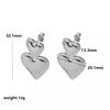 Spot European & American Style 18k Gold Love Pendant Double Heart Stainless Steel Earrings