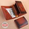 Top Layer Cowhide Retro Men'S Wallet, Anti-theft Brush Multi-functional Small Wallet Banknotes Credit Cards Coins Multi-card Position Wallet