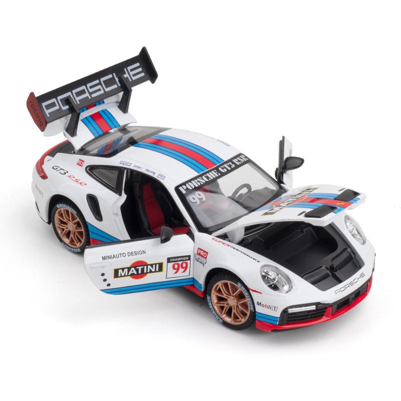 1/24 Scale 911 GT3 RSR Sports Diecast Car Model Toy, Pull Back Toy Vehicle with Sound and Light for Kids Toddler Boys Girls Gift Collection