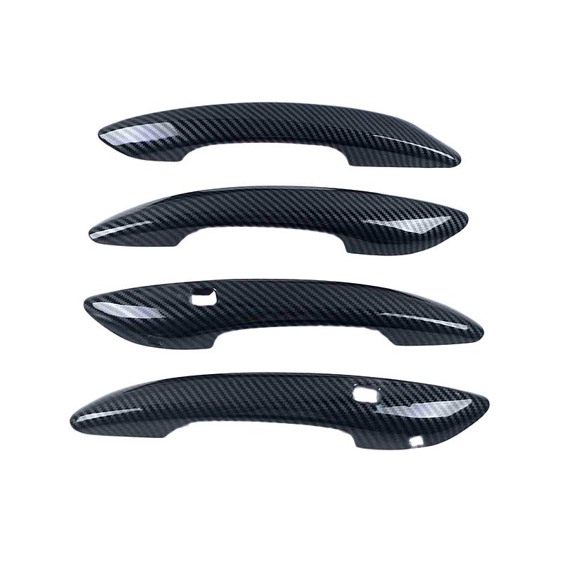 Car Decoration Door Bowl Handle Cover For Hyundai Elantra CN7 - Carbon Fiber Chrome Silver Cars Accessories