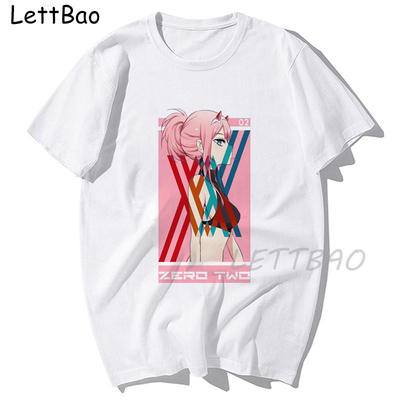 Darling In The Franxx Аниме Винтажные Футболки Смешная Футболка Зеро Ту Хентай С Круглым Вырезом