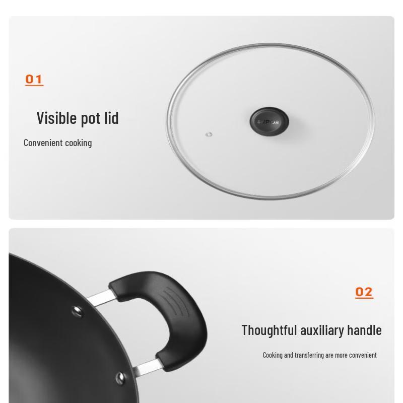 Supor Non-Coated Cast Iron Wok