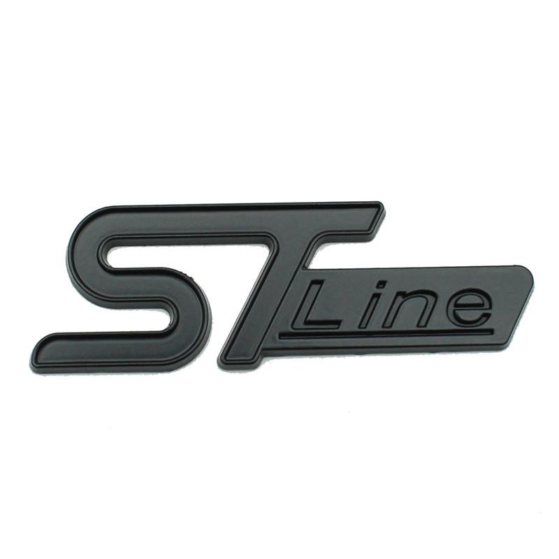 KFLV8 2pcs 3D  ST-Line metal automotive stickers for the  middle grill rear and fender, applicable to Ford  car serials