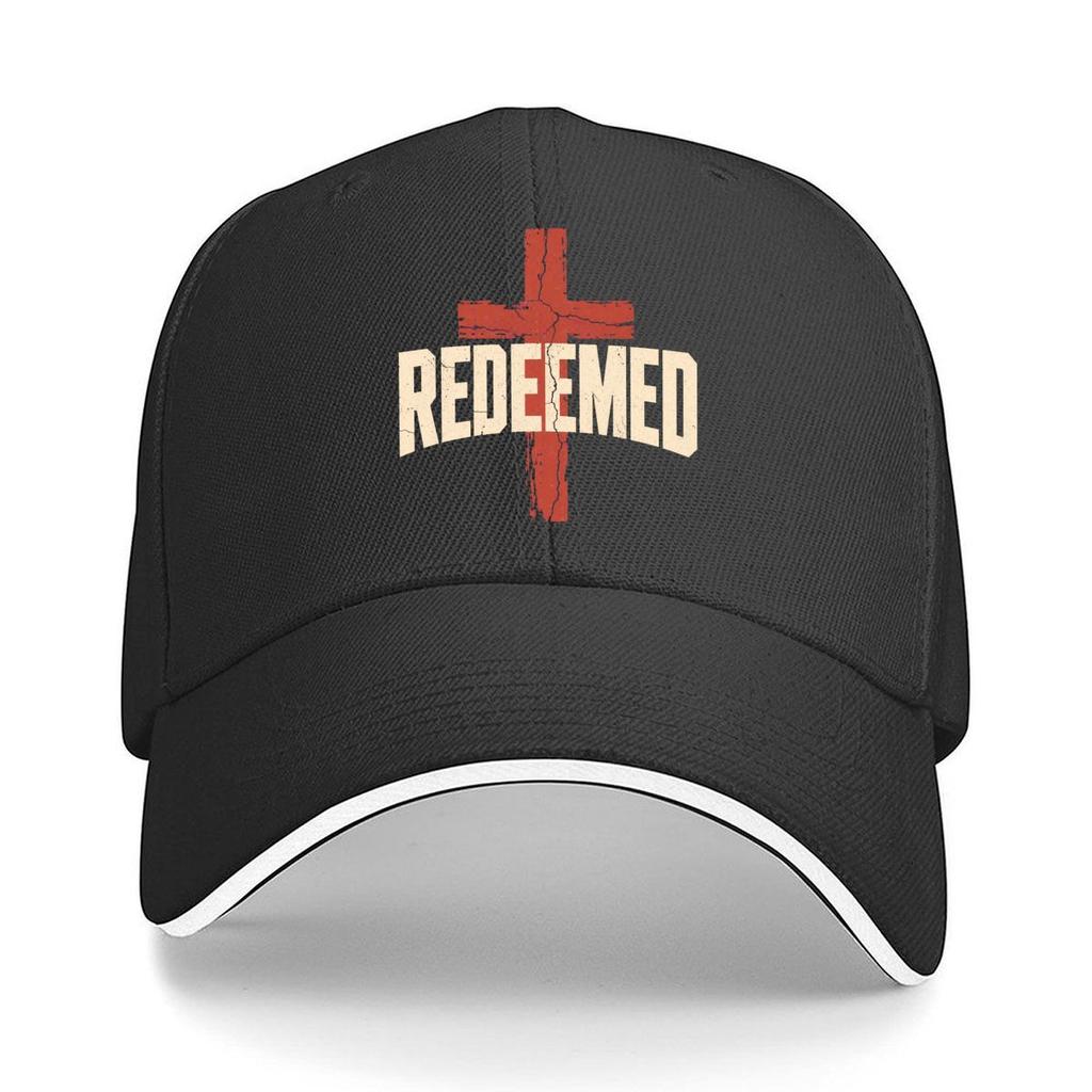 Redeemed Faith Cross Typography Desi Sandwich Baseball Cap Sun Cap Outdoor Workouts Hat