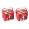 2pcs Decorative Christmas Candy Boxes Handheld Candies Organizers Portable Sweets Tins with Handle for Family Gathering